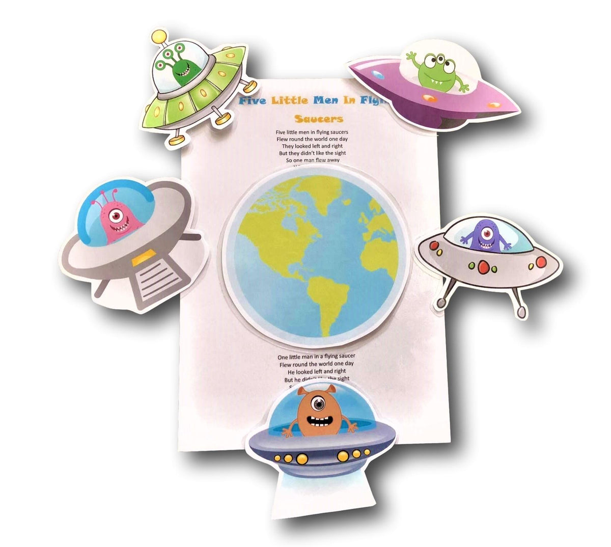 Five Little Men In Flying Saucers - Digital, Printable Magnetic