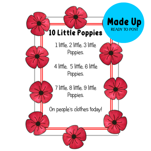 10 Little Poppies - Printed Magnetic Board Song (Made Up Ready To Go)