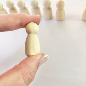 Mini Wooden Peg People - 10pces