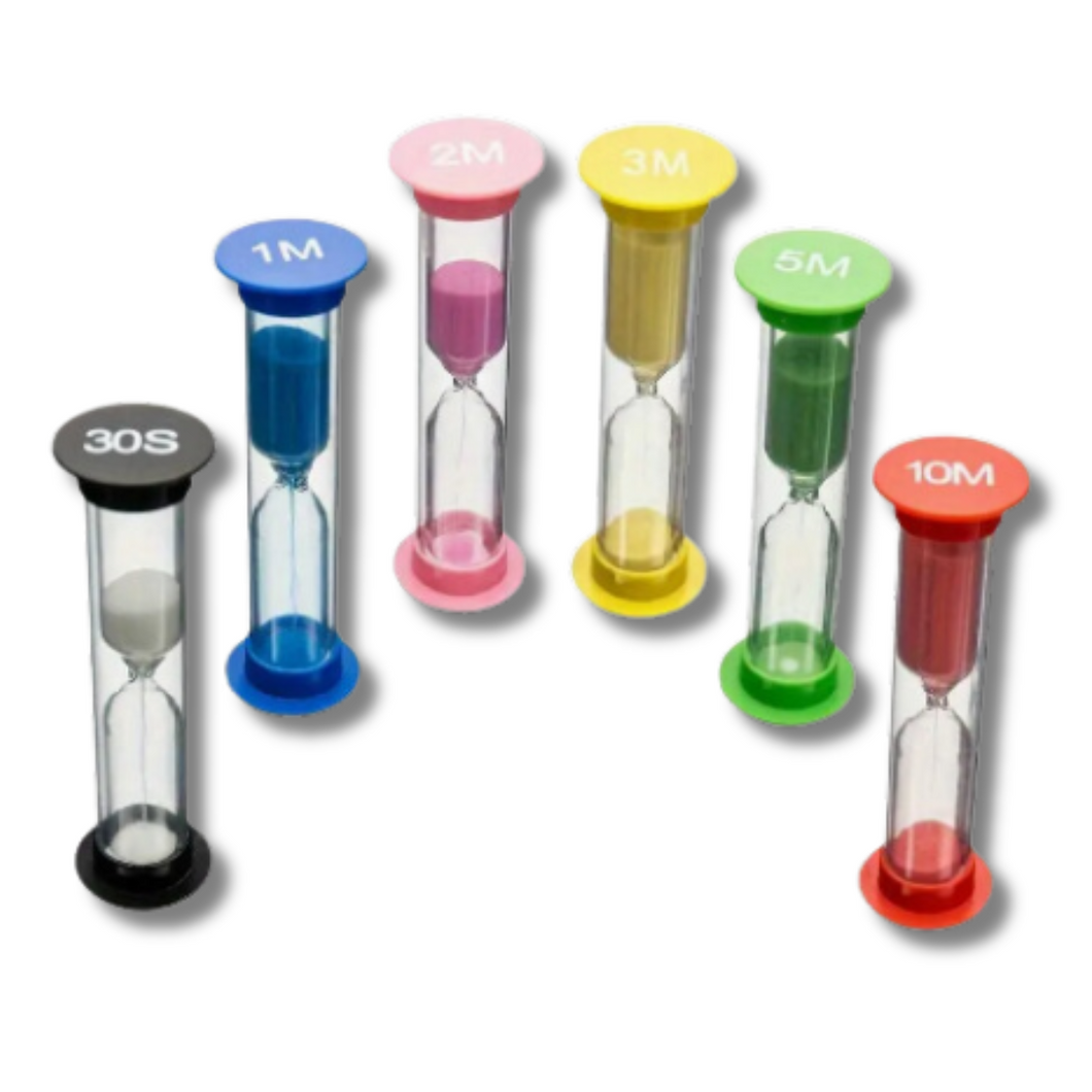 Set Of 6 Colourful Sand Timers