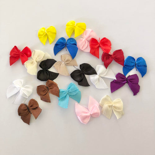 Multicoloured Mini Ribbon Bows - 20pces