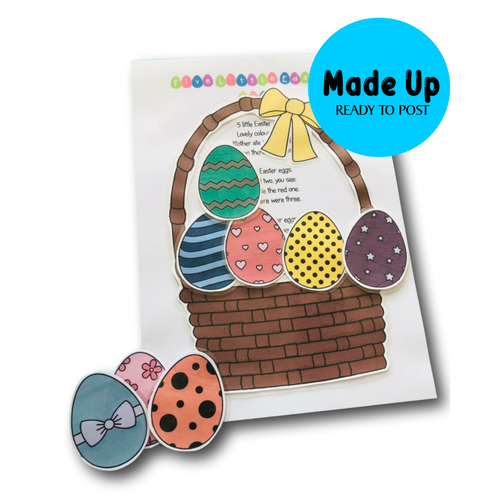 Five Little Easter Eggs- Printed and Made Up Magnetic Board Poem and Hunting Game