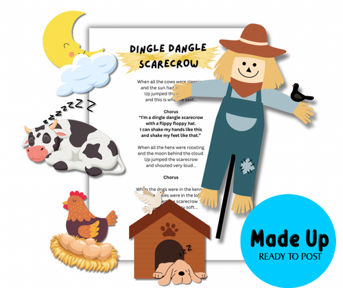 Dingle Dangle Scarecrow - Magnetic Board Song - Made Up Ready To Post