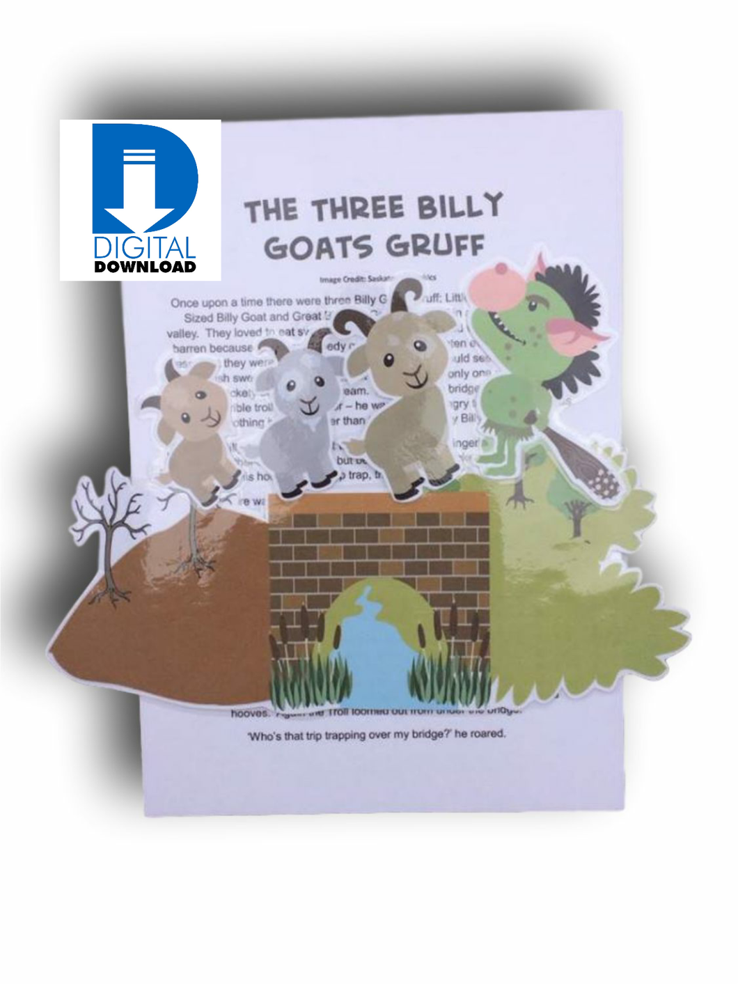 Three Billy Goats Gruff Printable Board Story Learning Differently NZ
