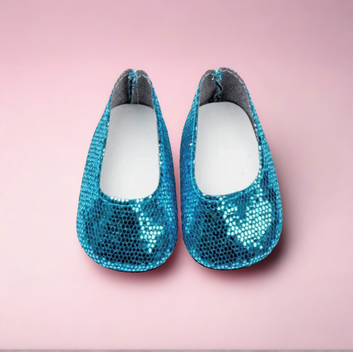 Glittery Blue Shoes for 18inch Doll