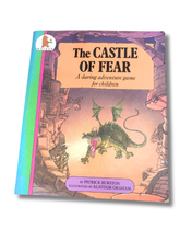 Load image into Gallery viewer, Book cover of 'The Castle of Fear' with a dragon illustration on a white background