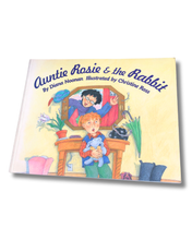 Load image into Gallery viewer, Book cover of 'Auntie Rosie &amp; the Rabbit' with a colorful illustration of a woman and child.