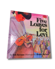 Load image into Gallery viewer, Book cover of 'Five Loaves for Levi' with colorful illustration and text. Available to purchase in New Zealand
