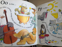 Load image into Gallery viewer, Open book showing illustrations of animals for the letters 'Oo' and 'Pp'.