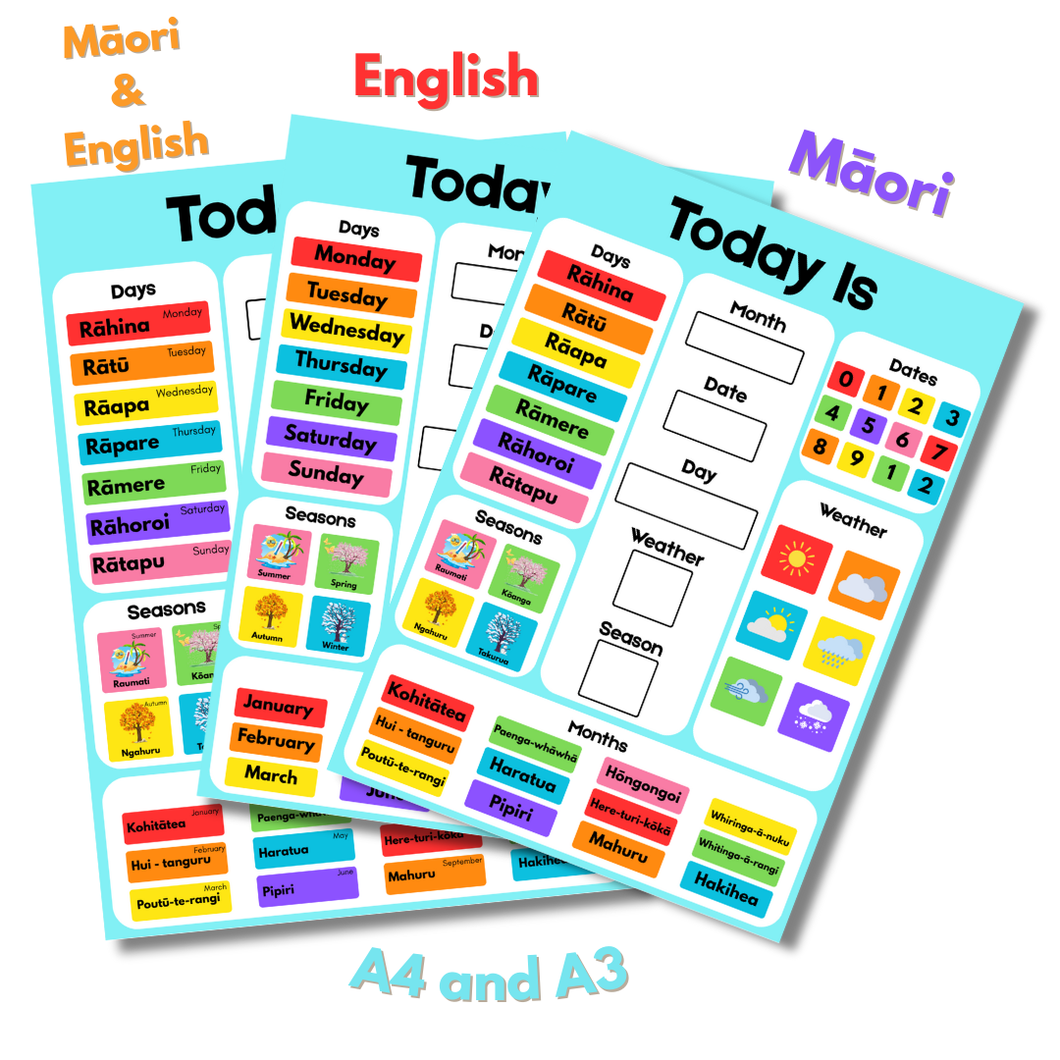 Classroom Daily Calendar - Māori and English (Printable)