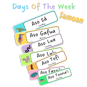 Samoan Days Of The Week - Digital Printable Board Labels