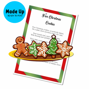 Five Christmas Cookies - Magnetic Board Story (Printed and Made Up)