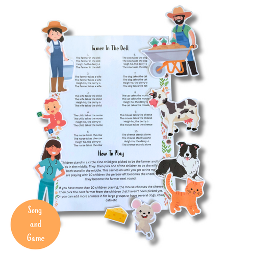 Farmer In The Dell - Printable Board Song and Circle Game