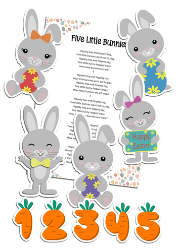 Five Little Easter Bunnies - Printable Board Song