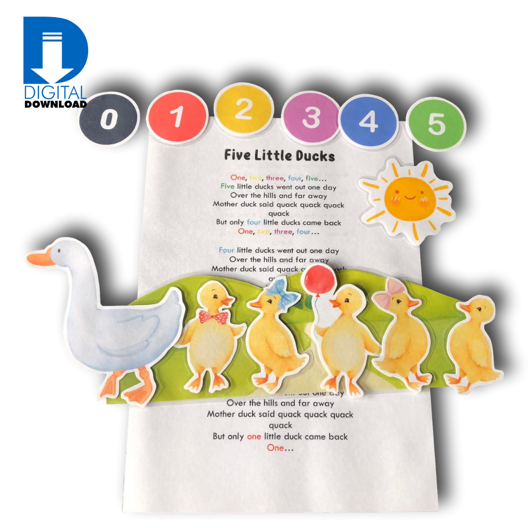 Five Little Ducks - Printable Board Song – Learning Differently Nz