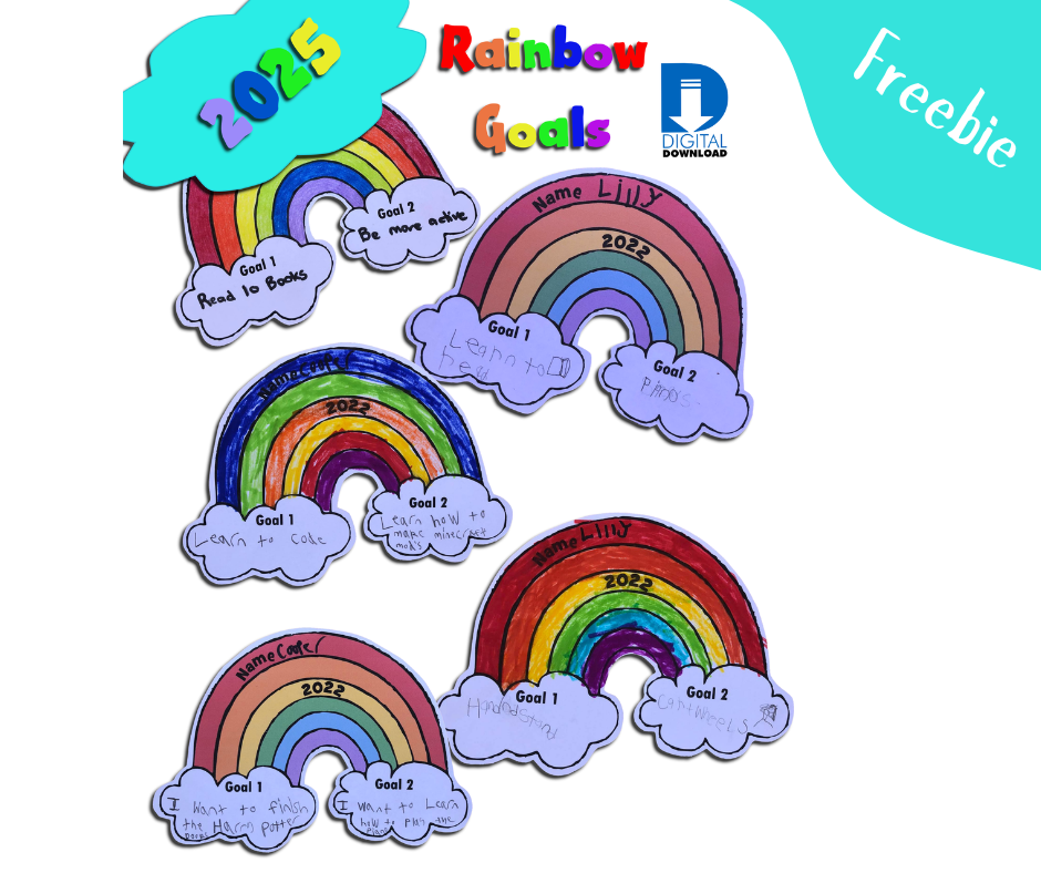 2025 Rainbow Goal Setting Printable