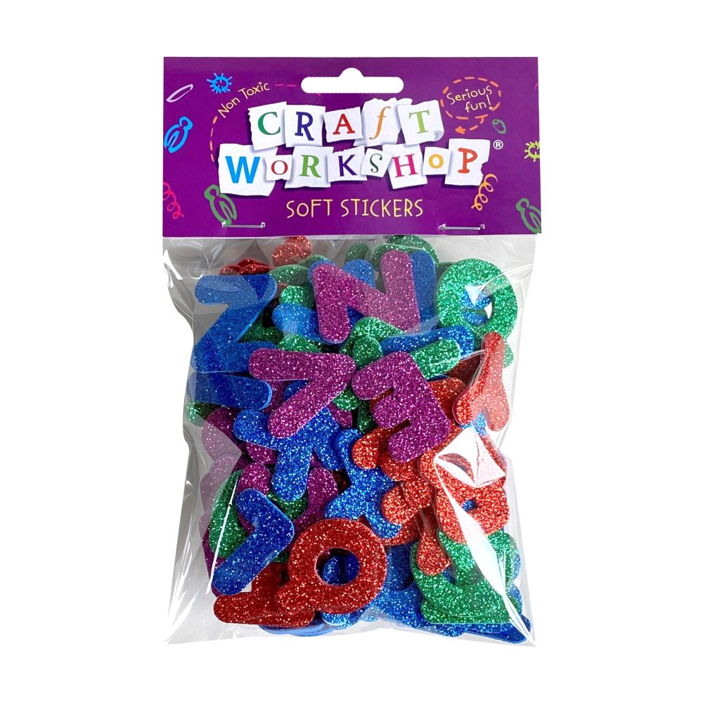 Glitter Foam Uppercase Alphabet Letter Stickers - 108pces