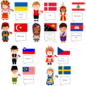 "Hello" Around The World 10 Countries Bundle 3- Digital, Printable Magnetic Activity/Display