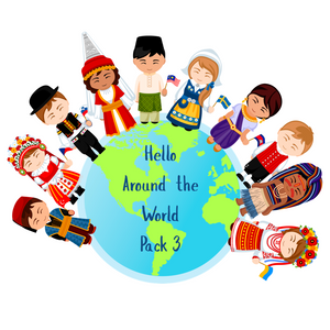 "Hello" Around The World 10 Countries Bundle 3- Digital, Printable Magnetic Activity/Display