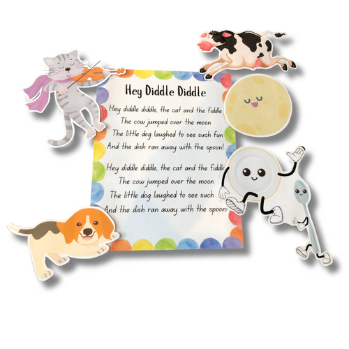 Hey Diddle Diddle The Cat and the Fiddle -  Digital, Printable Magnetic Board Song