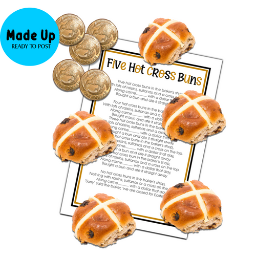 Five Hot Cross Buns - Printed and Made Up Magnetic Board Poem