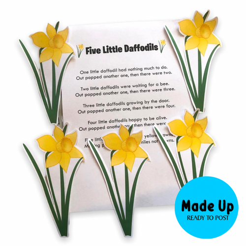 Five Little Daffodils - Magnetic Board Song - Made Up Ready To Post