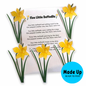 Five Little Daffodils - Magnetic Board Song - Made Up Ready To Post