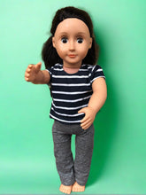 Load image into Gallery viewer, Navy and Grey Dolls Clothing Set - Handmade