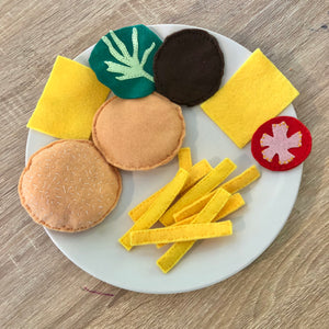 Burger and Fries - Felt Food