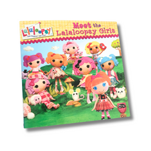 Load image into Gallery viewer, Book cover of &#39;Meet the Lalaloopsy Girls&#39; with character illustrations on a grassy background.