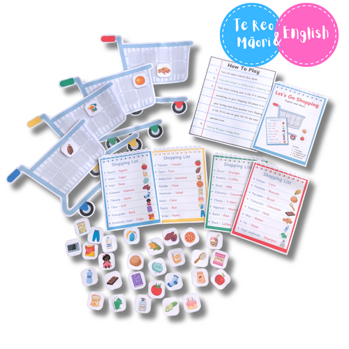 Let's Go Shopping! - Māori and English Printable Memory Game