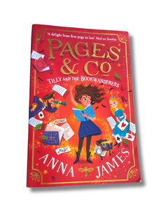 Book cover of 'Pages & Co' by Anna James on a white background