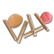 Load image into Gallery viewer, Embossed Wooden Rolling Pins