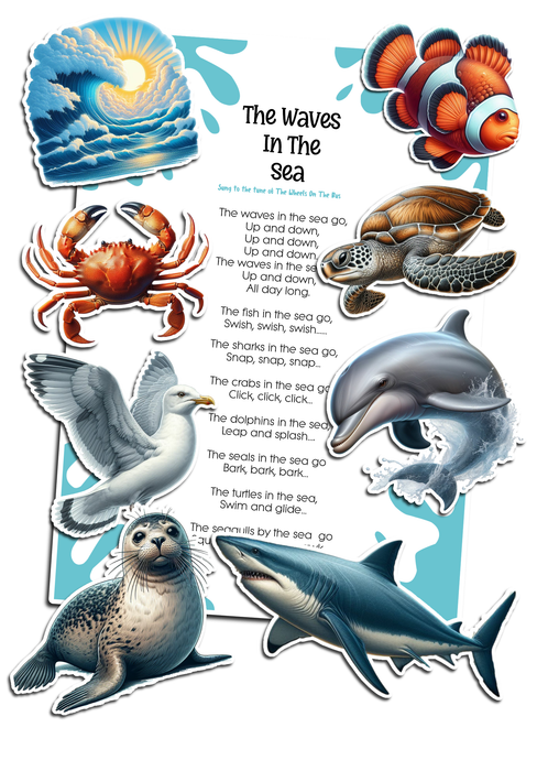 The Waves In The Sea - Digital, Printable Magnetic Board Song