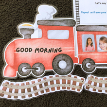 Load image into Gallery viewer, The Good Morning Train - Printable Board Song (You can add your own students photos in)