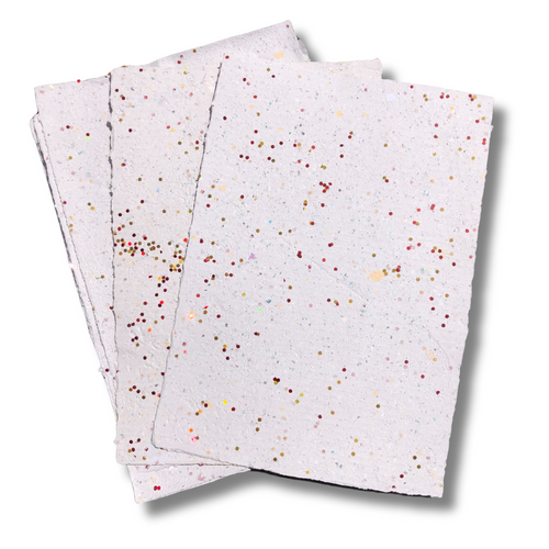 A4 Handmade Biodegradable Glitter Paper (Red and Gold) (Seconds)