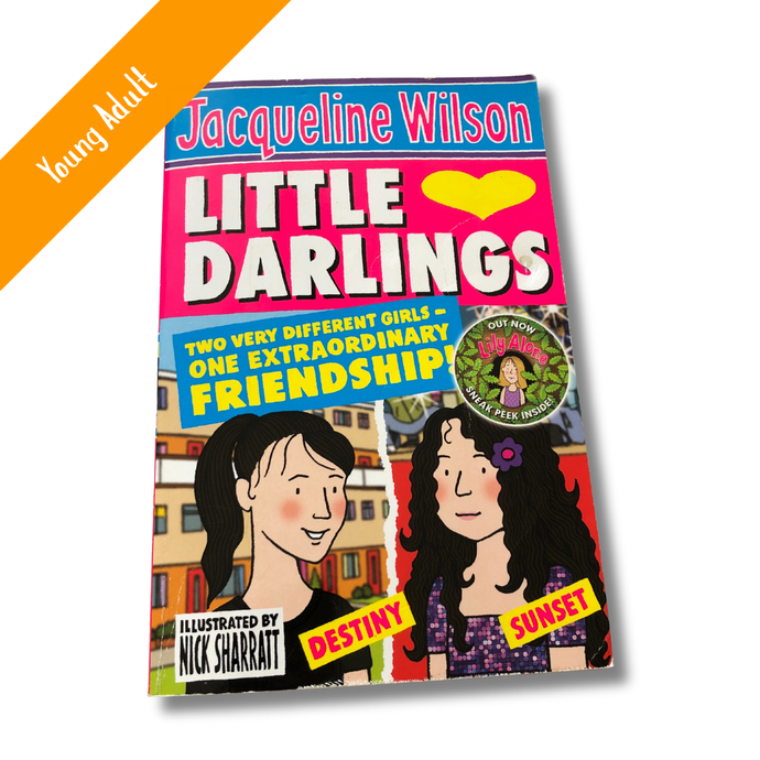 Book cover of 'Little Darlings' by Jacqueline Wilson with illustrations of two girls named Destiny and Sunset.