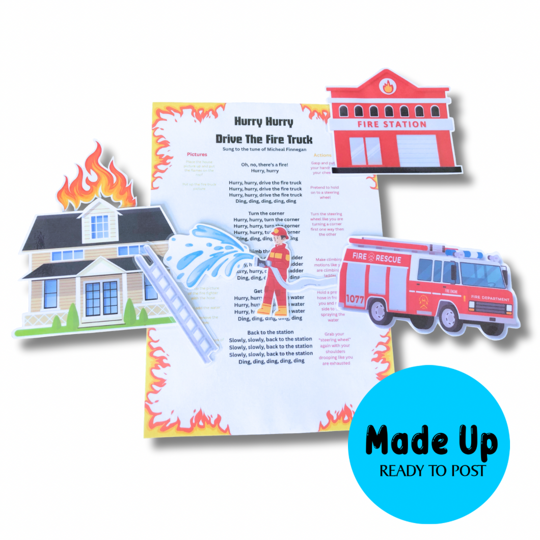 Hurry Hurry Drive The Fire Truck - Magnetic Board Song (Made Up Ready To Post)