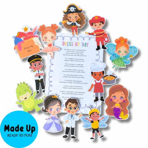 Dress Up Day - Magnetic Board Poem (Made Up Ready To Post)