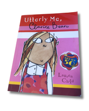 Load image into Gallery viewer, Book cover of 'Utterly Me, Clarice Bean' by Lauren Child with a cartoon character on a pink background.