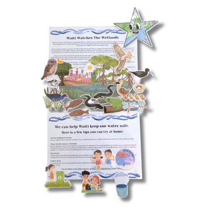 Waitī Watches The Wetlands -  Digital, Printable Magnetic Board Story