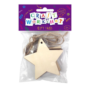 Blank Wooden Star Decorations 6pces