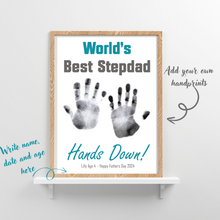 Load image into Gallery viewer, Printable Fathers Day Craft Print- &quot;Hands Down Best Stepdad&quot; Handprint Poster/Print