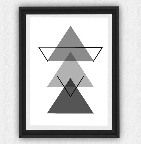 A4 Monochrome Triangle Print