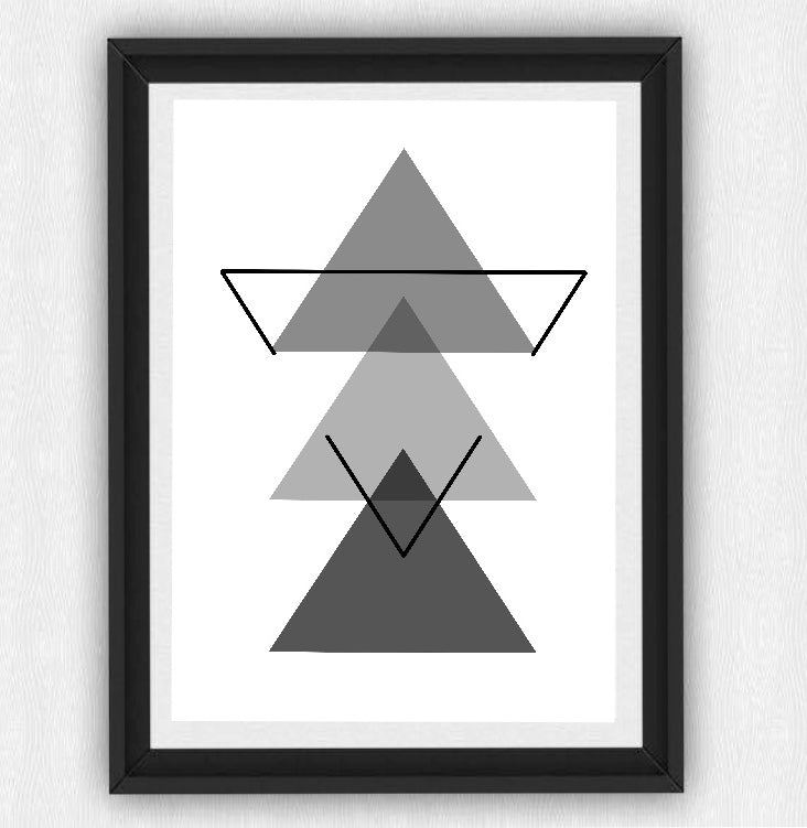 A4 Monochrome Triangle Print