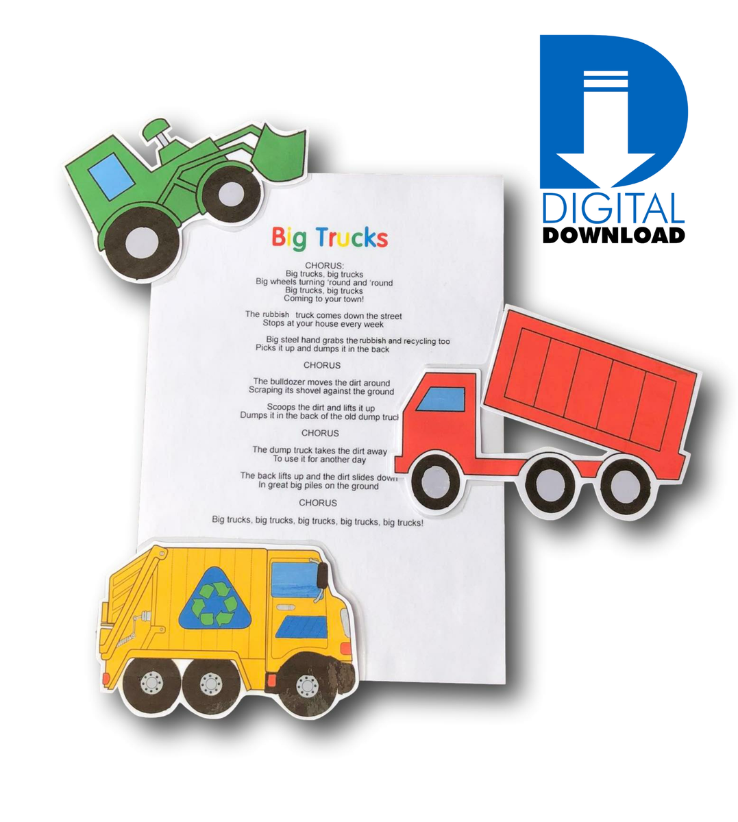 Big Trucks - Digital, Printable Magnetic Song – Learning Differently NZ