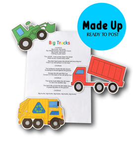 Big Trucks - Printed Magnetic Board Song