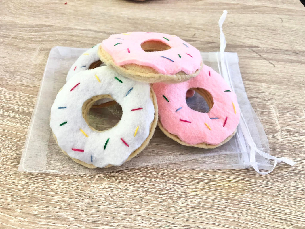 Five Handmade Felt Donuts