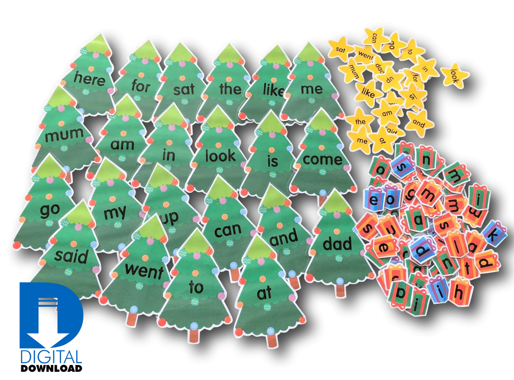 Christmas Tree Sight Words - Level 1-2 (Magenta)