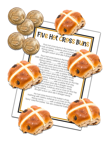 Five Hot Cross Buns - Printable Board Poem